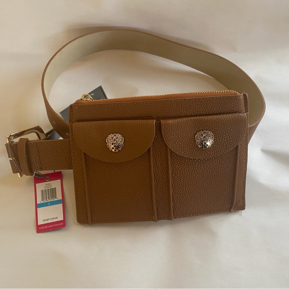New Vince Camuto Tan Belt with Dual Pouch